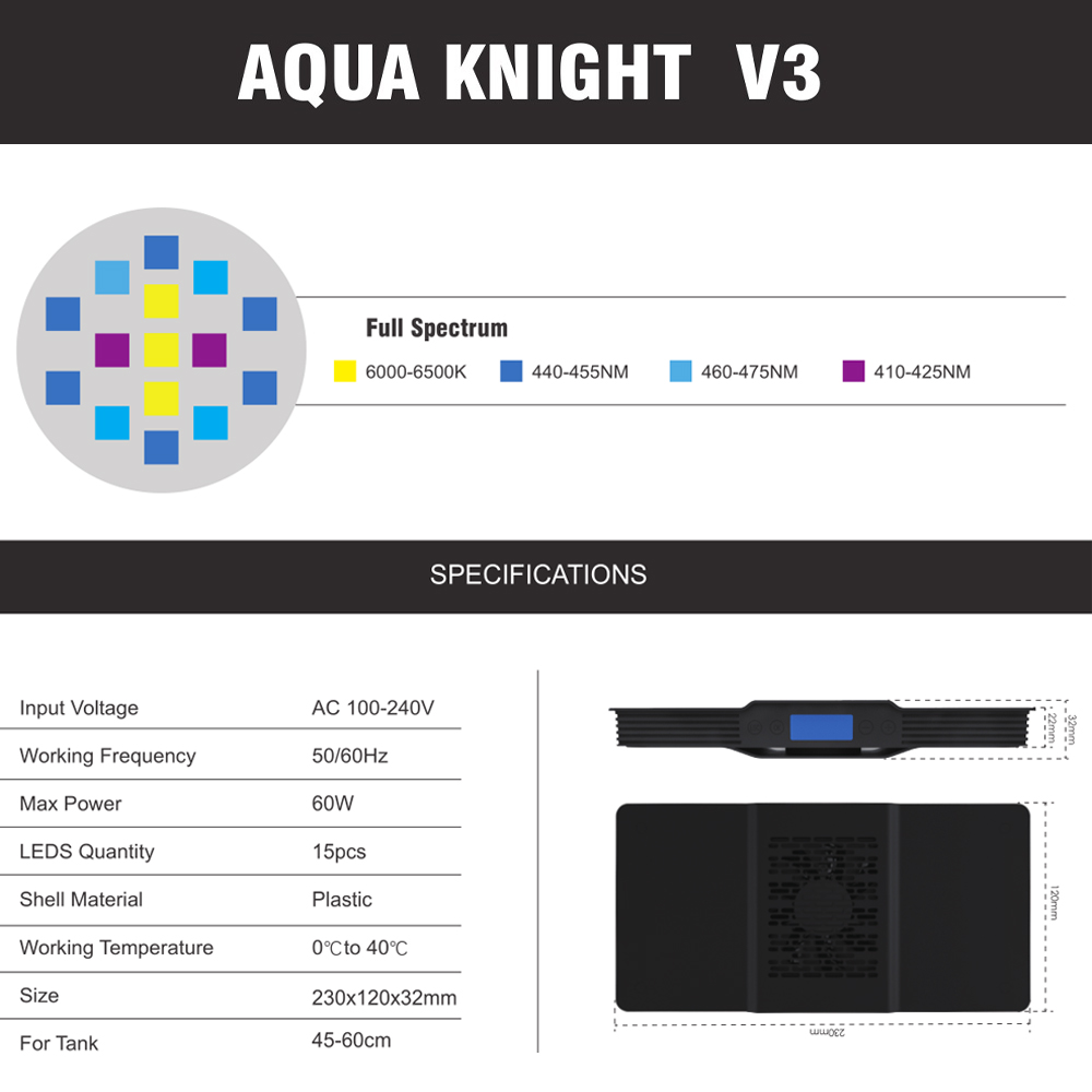 60W Aquarium Light Marine Reef - Reef Lighting review and price